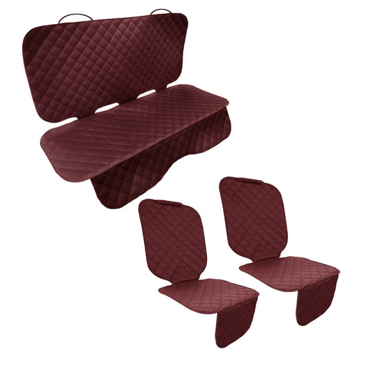 Set 3 protectii auto, matlasate,universale, grena, lavabile, impermeabile, protectie bancheta si 2 protectii scaune fata, Metru Patrat