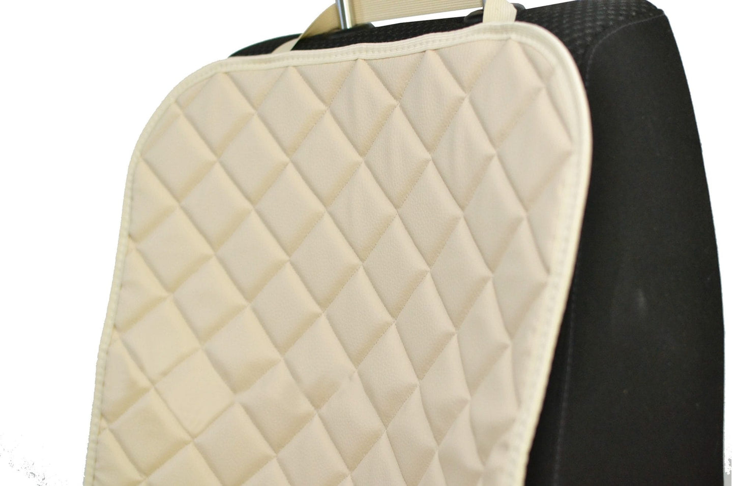 Protectie scaun auto copii, scoica bebe, crem, din piele ecologica matlasata, lavabila, impermeabila, Metru Patrat 5062