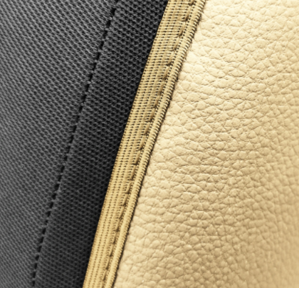 Set 2 protectii scaune auto, crem, din piele ecologica, universale, lavabile, impermeabile - protectie spatar scaun fata si protectie pentru scaun auto, scoica bebe