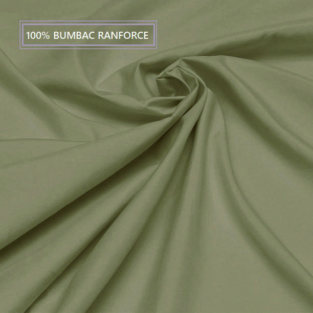 Cearceaf de pat cu elastic, bumbac natural 100%, verde armi - MetruPatrat.ro