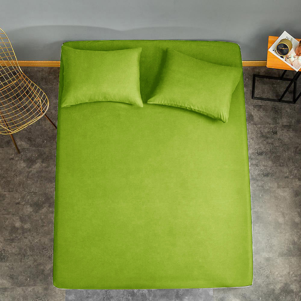 Husa cu fermoar pentru saltea din bumbac 100% natural, de culoare verde mat