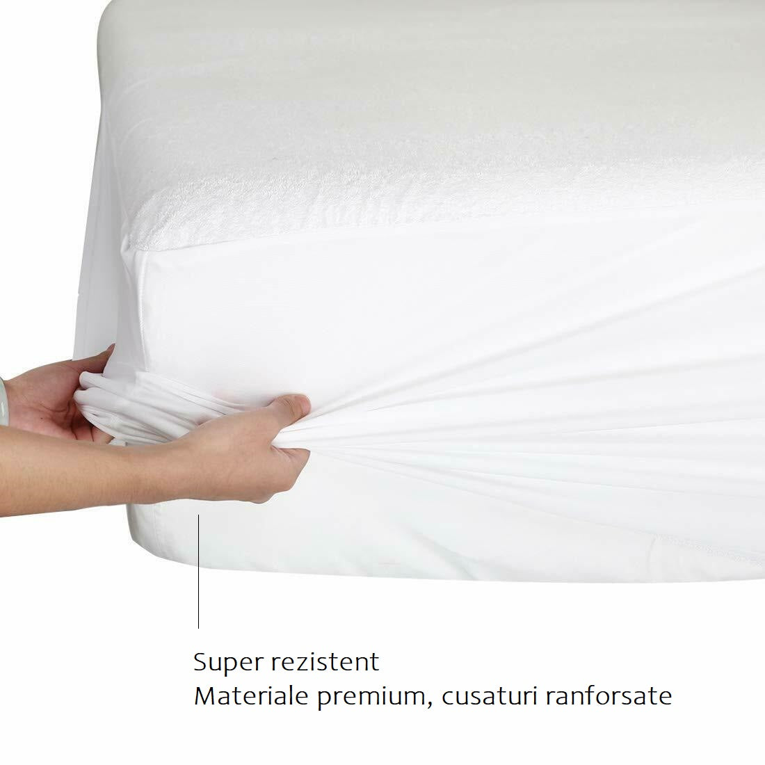 Set 3 piese, husa de protectie saltea si huse perne cu fermoar, impermeabile si matlasate, Metru Patrat