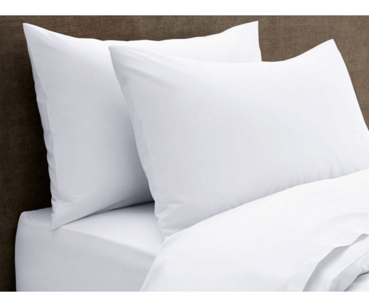 Lenjerie pat 2p bumbac percal alb - 4 piese (saltea 160/200)