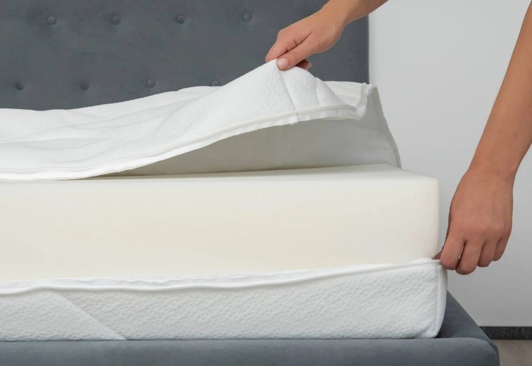 Husa cu fermoar pentru saltea, Tesatura Silver, material matlasat certificat OEKO-TEX® STANDARD 100, Lavabila, Detasabila, Metru Patrat - MetruPatrat.ro
