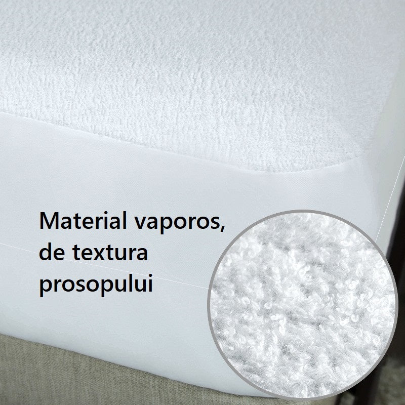 Set 3 piese, husa de protectie saltea si huse perne cu fermoar, impermeabile si matlasate, Metru Patrat