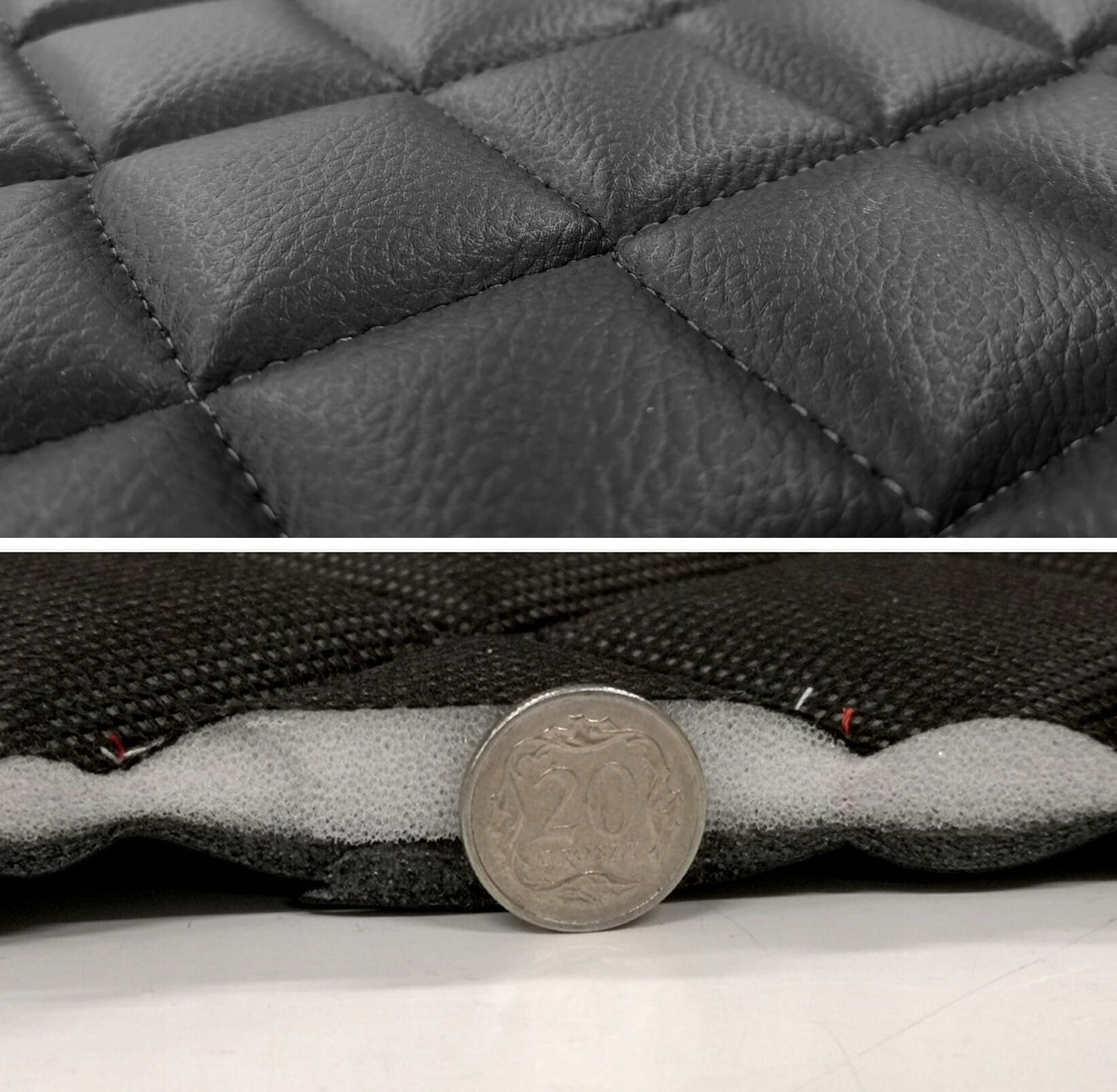 Husa auto tip maieu, din piele ecologica, matlasata, universala, neagra, Metru Patrat 5086