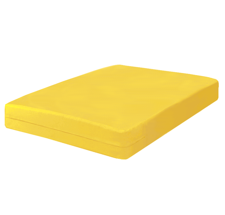 Husa cu fermoar pentru saltea din bumbac 100% natural, de culoare galben pal - MetruPatrat.ro