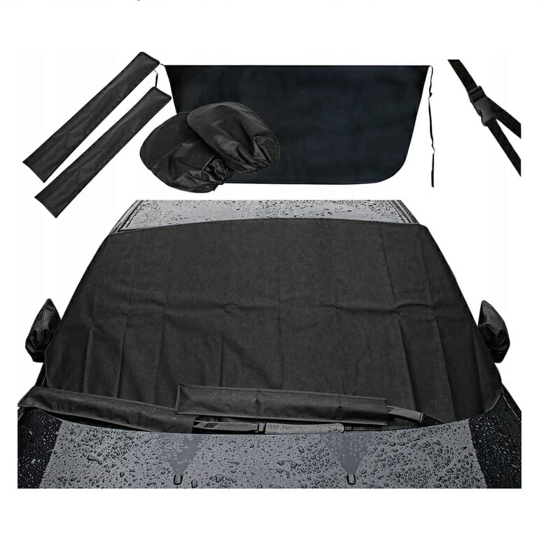 Set 3 protectii auto iarna, pentru autoturisme, universale, husa parbriz 157 x 98 cm, huse oglinzi laterale si huse stergatoare