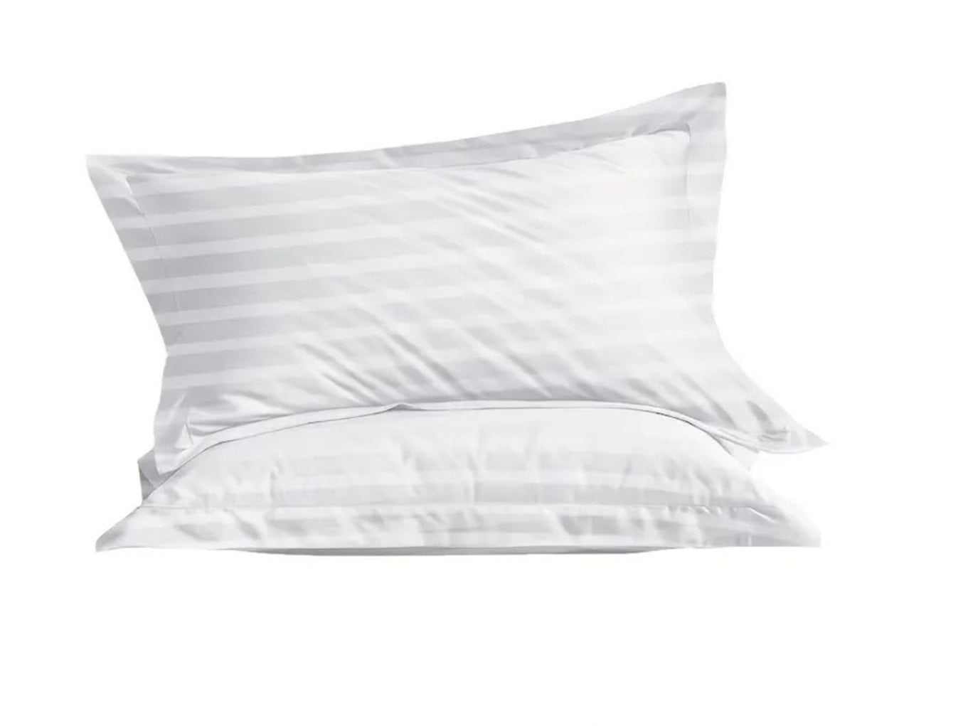 Fata de perna, din Damasc Premium, Alb Imaculat, Dungi Late, Bumbac 100%, Grosime 180 grame/m², Metru Patrat - 1 bucata