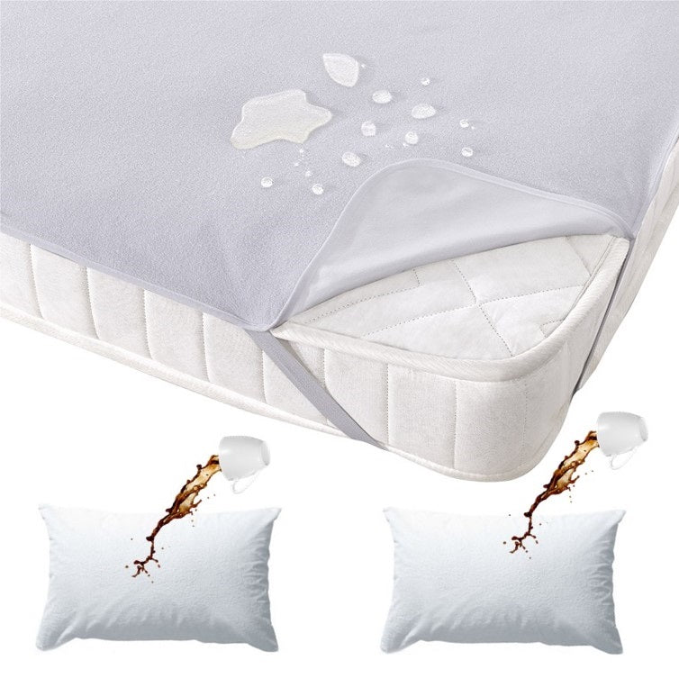 Set 2 piese impermeabile, compus din husa de protectie impermeabila cu elastic pe colturi, + 1 husa impermeabila pentru perna - MetruPatrat.ro