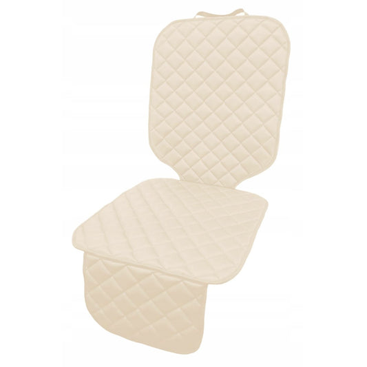 Protectie scaun auto copii, scoica bebe, crem, din piele ecologica matlasata, lavabila, impermeabila, Metru Patrat 5062