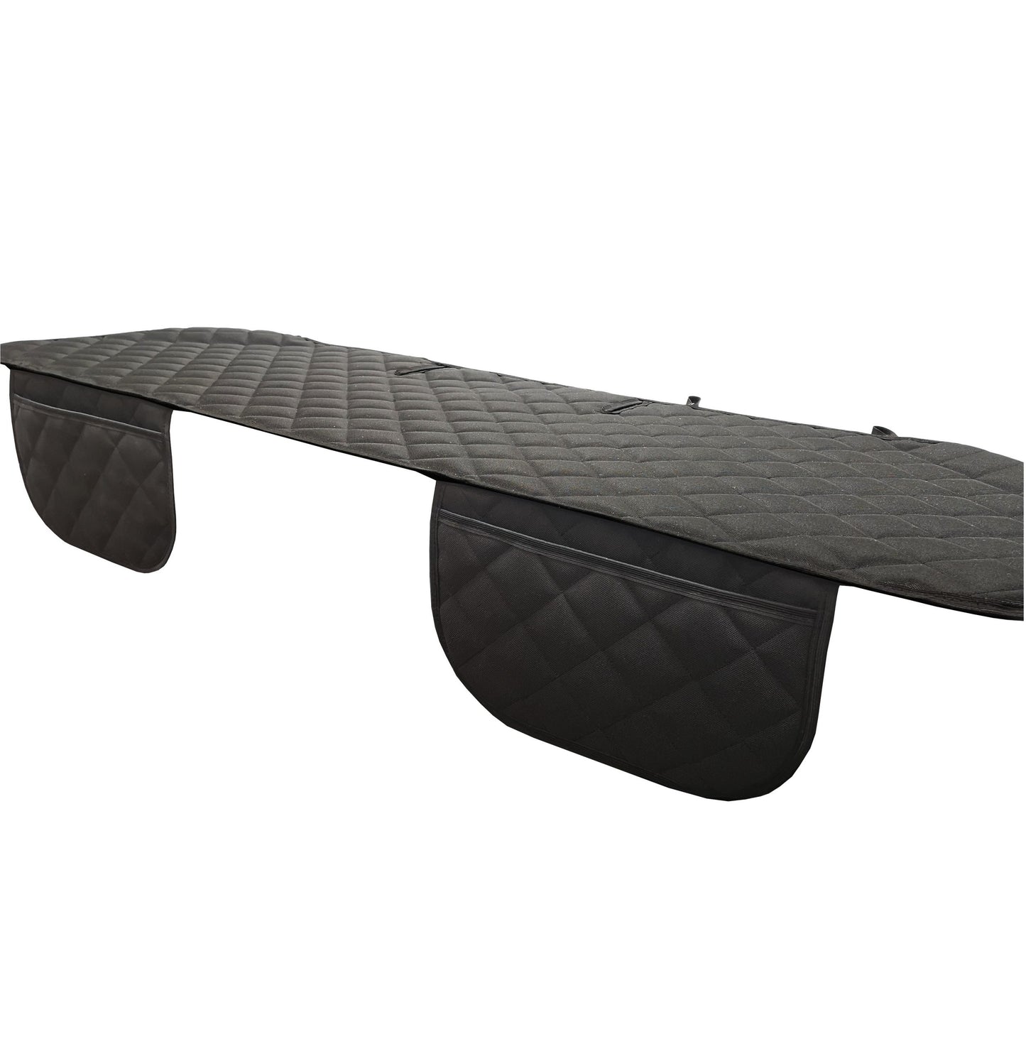 Set 3 protectii auto pentru bancheta spate si scaune fata, matlasate, model universal, negre