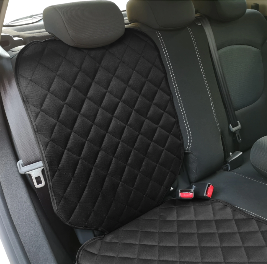 Set 2 protectii auto, scoica bebe, pentru scaune fata sau bancheta spate, matlasate, lavabile, model universal, negre