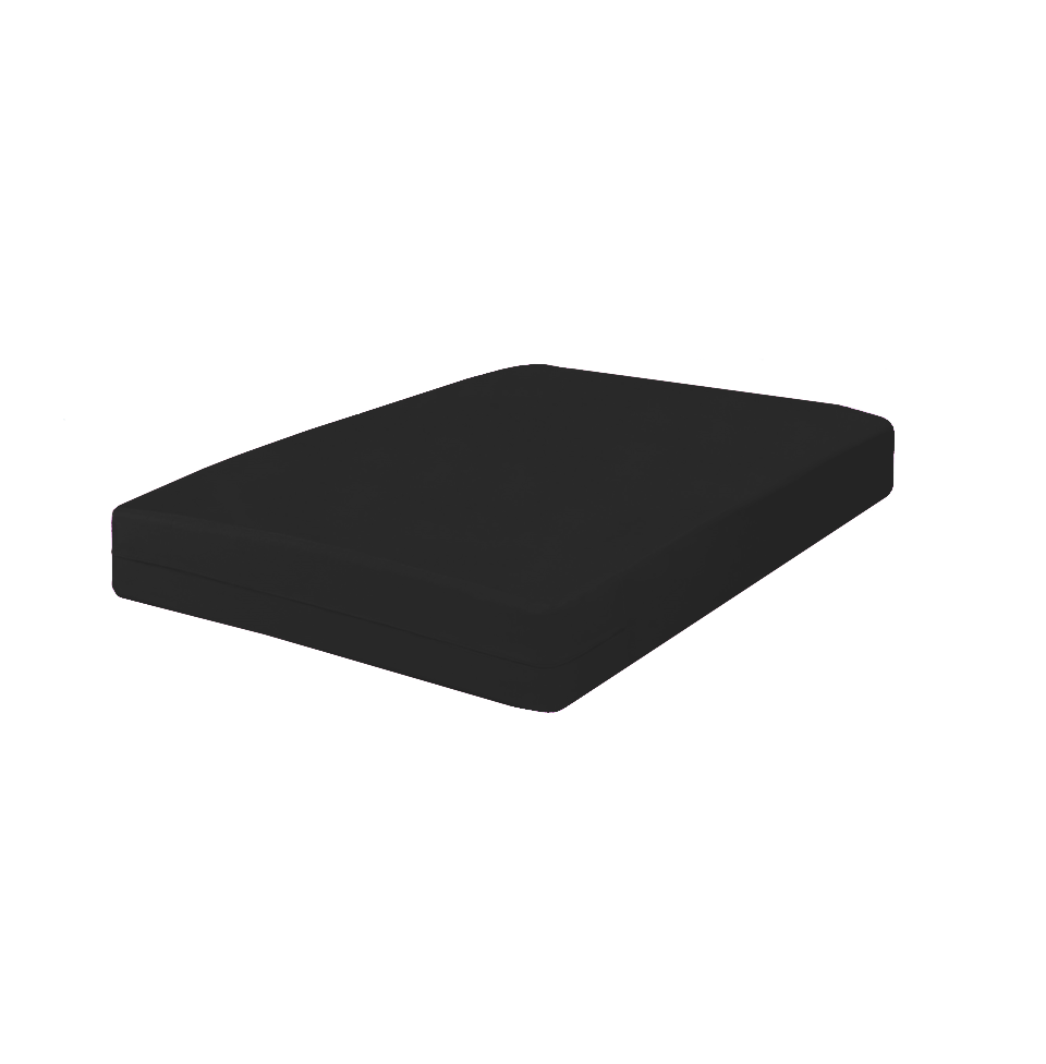 Husa cu fermoar pentru saltea din bumbac 100% natural, de culoare negru uni - MetruPatrat.ro
