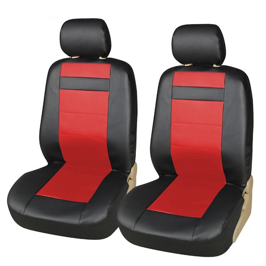 Set huse auto universale , 9 bucati , din pele ecologica , din gama X line , de culoare negru cu rosu AH215R