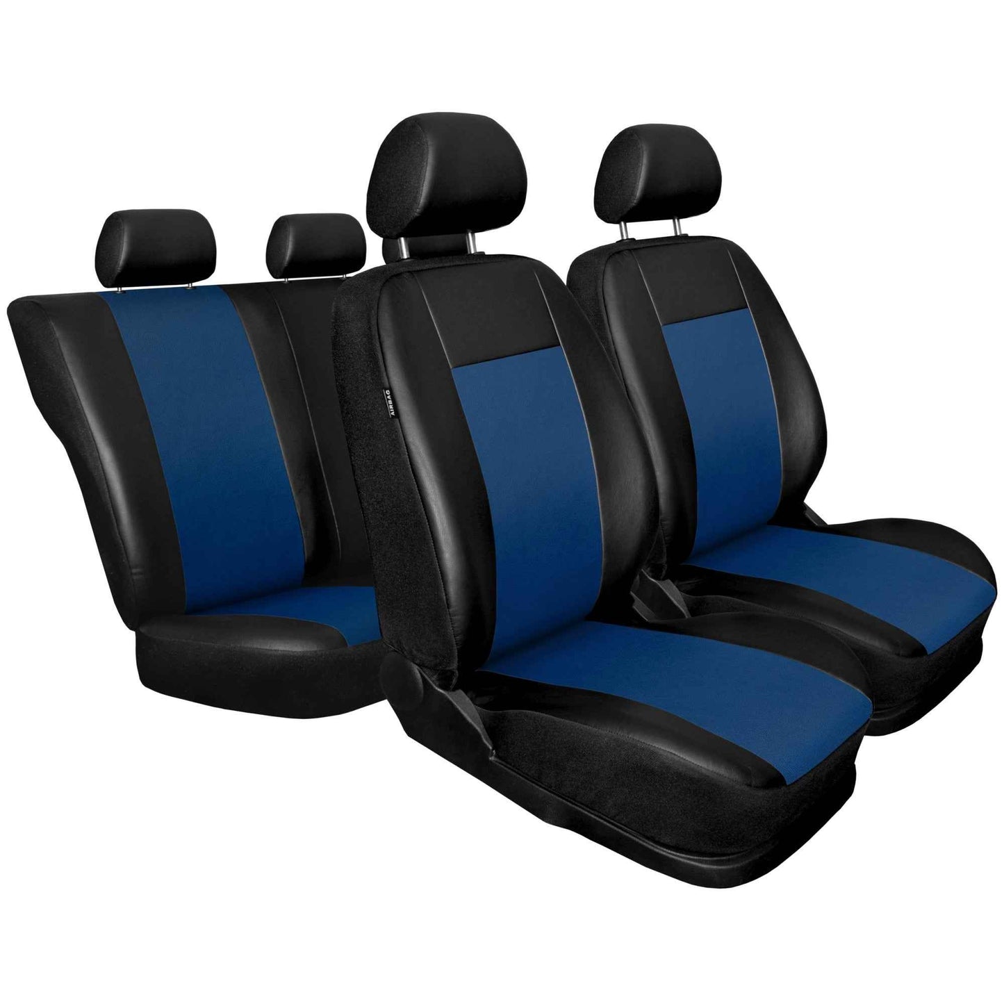Set huse auto universale , 9 bucati , din gama comfort , eleganta si siguranta , de culoare neagra cu albastru , 3 mm spuma AH191B