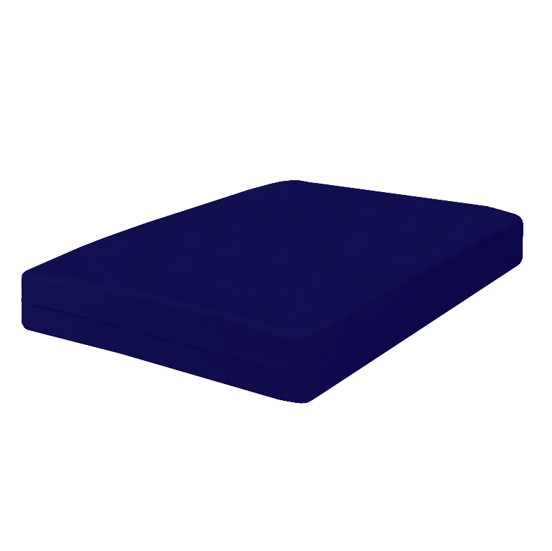 Husa cu fermoar pentru saltea din bumbac 100% natural, de culoare bleumarin uni - MetruPatrat.ro