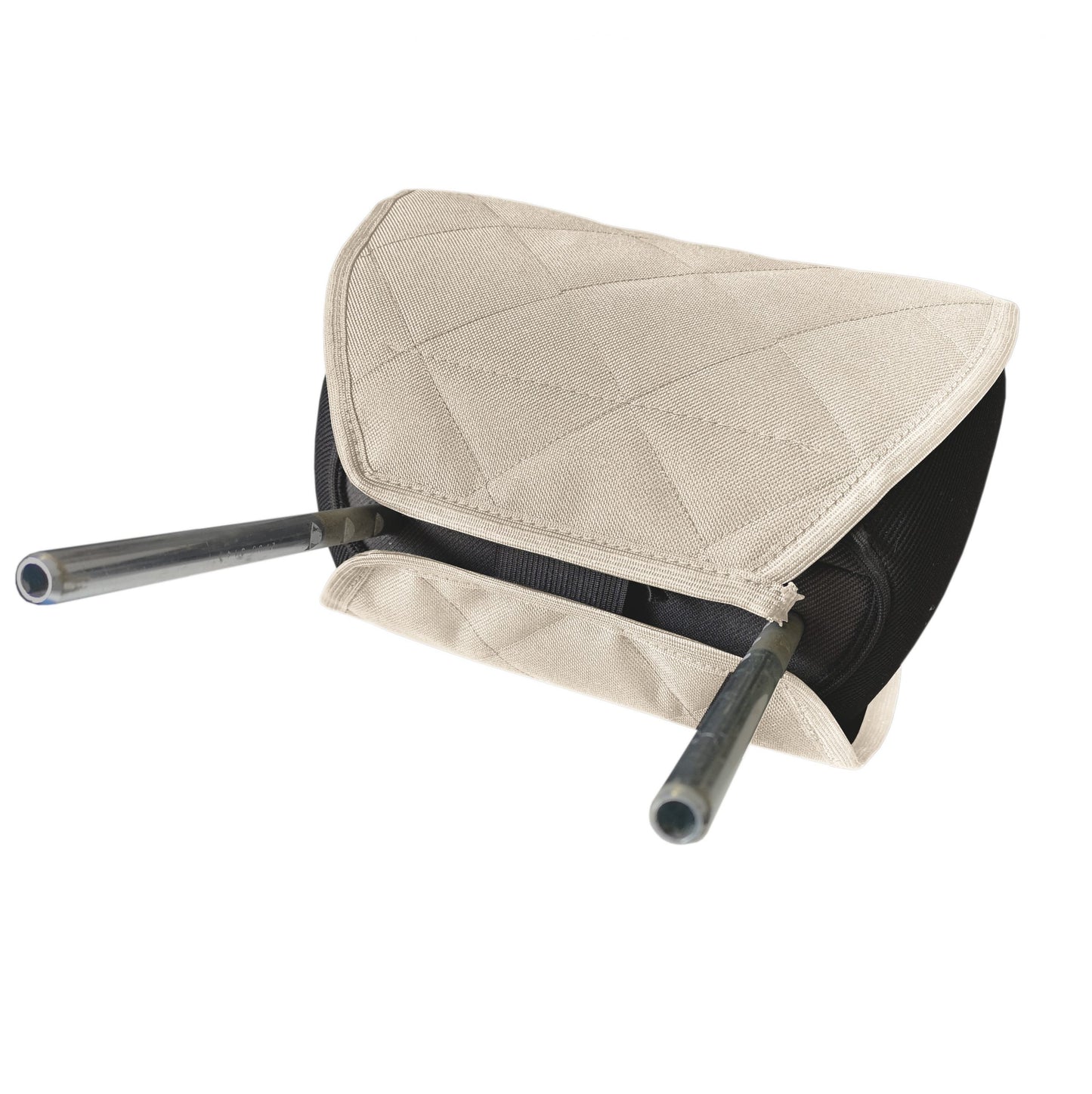 Set 2 huse de protectie tetiere auto, matlasate, impermeabile, lavabile, crem