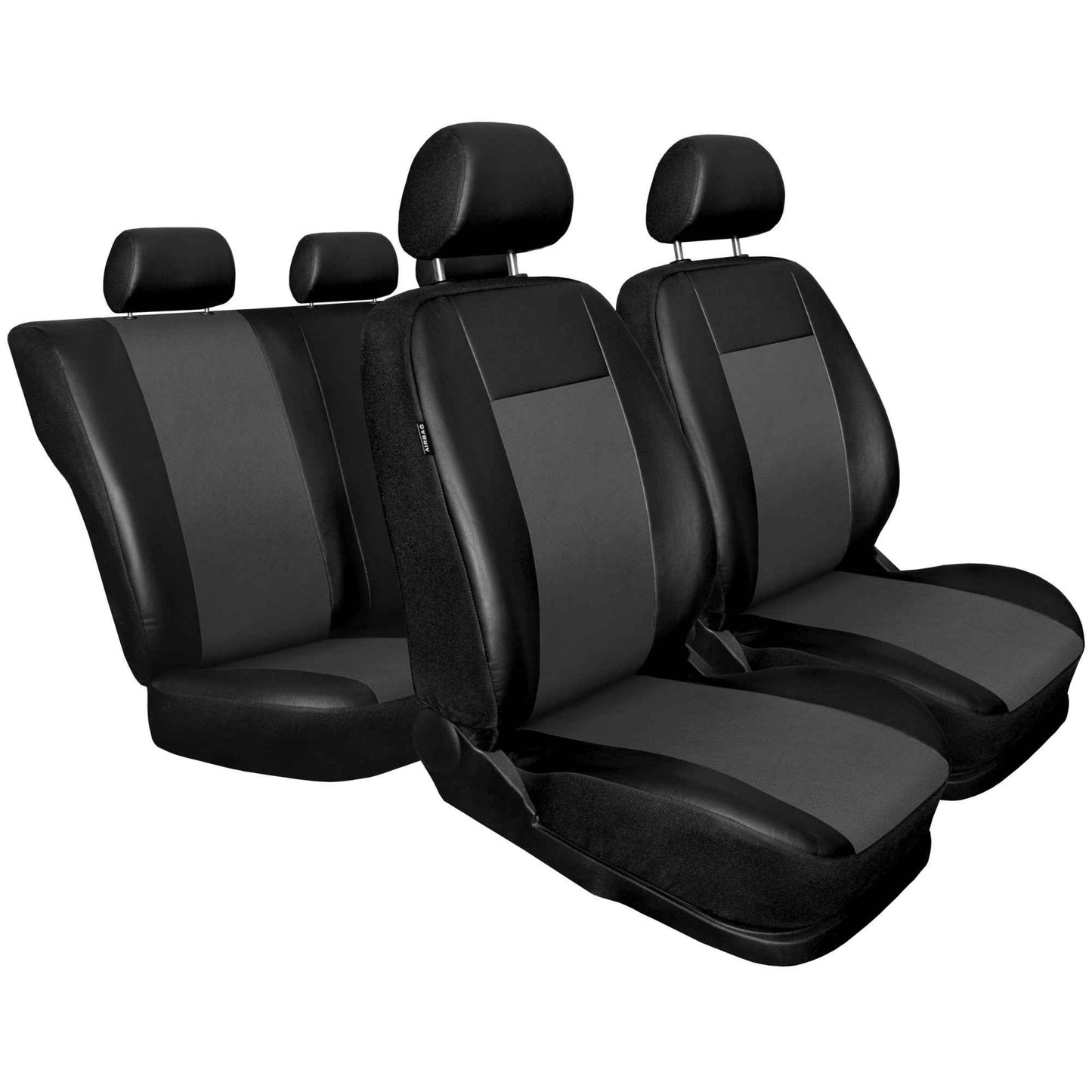Set huse auto universale , 9 bucati , din gama comfort , eleganta si siguranta , de culoare neagra cu gri , 3 mm spuma AH191G