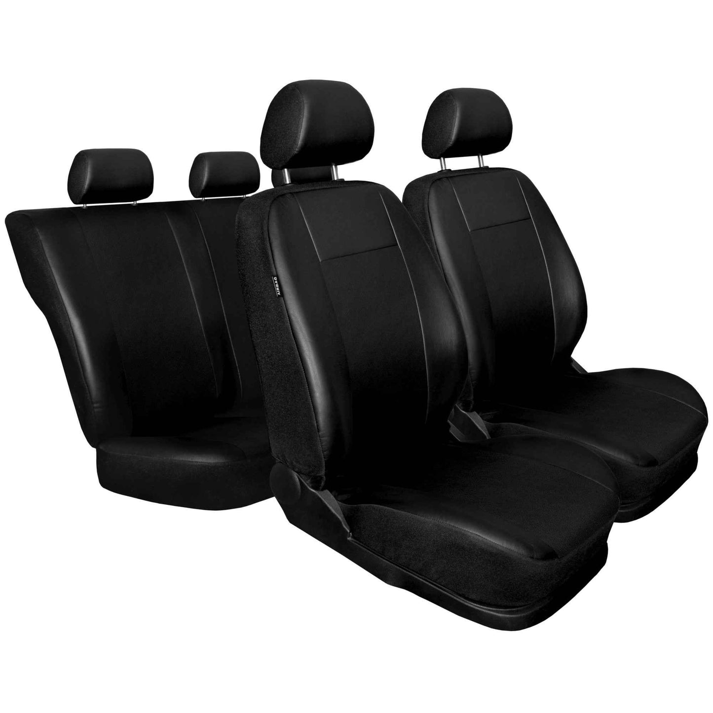 Set huse auto universale , 9 bucati , din gama comfort , eleganta si siguranta , de culoare neagra , 3 mm spuma AH191N
