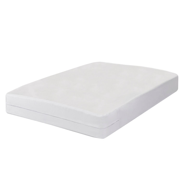 Husa cu fermoar pentru saltea din bumbac 100% natural, de culoare alb uni - MetruPatrat.ro