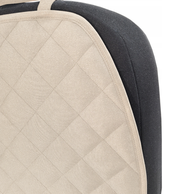 Set 2 protectii auto matlasate cu organizator, pentru spatarul scaunului din fata, lavabile, impermeabile, crem - MetruPatrat.ro