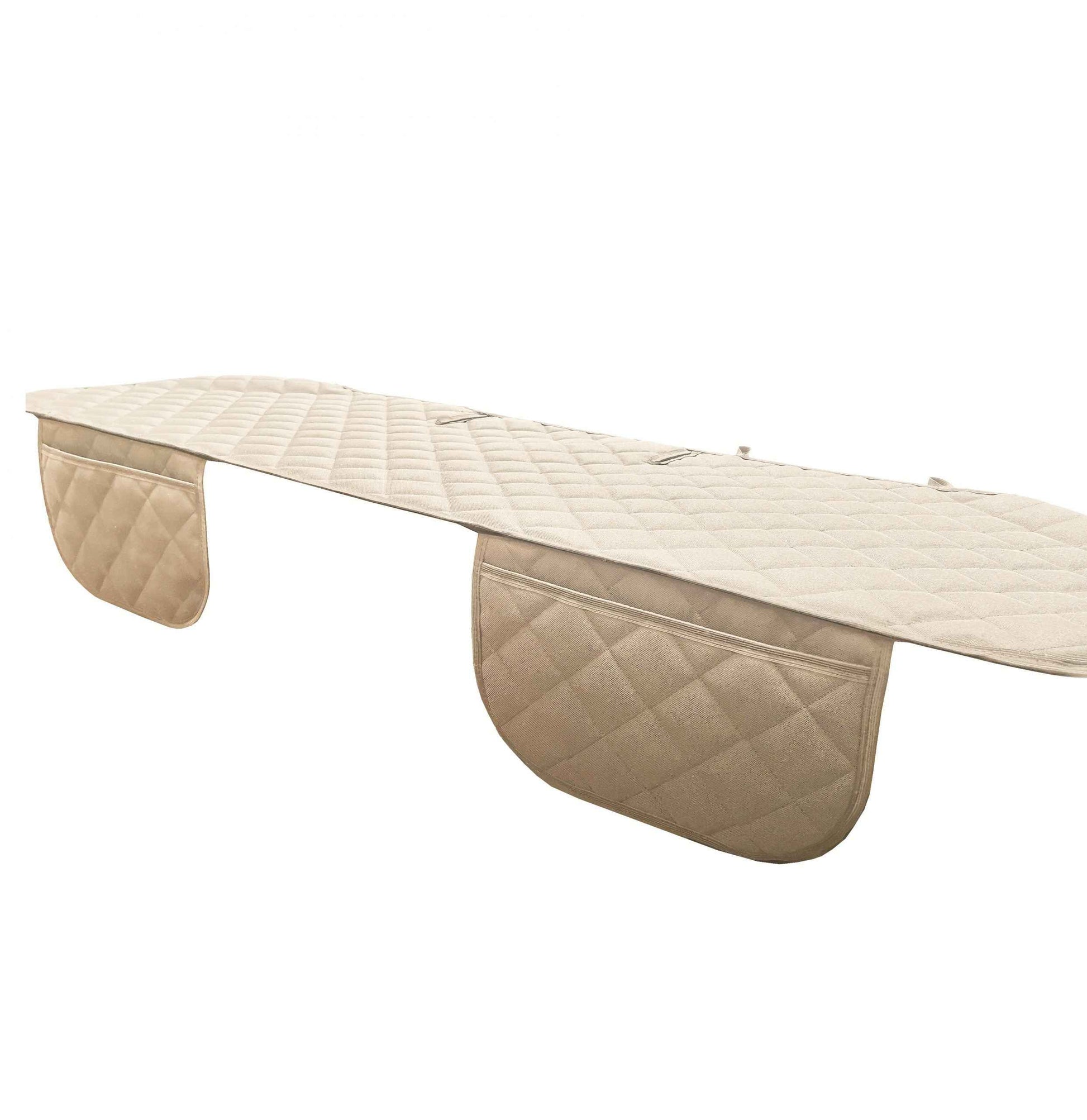 Set 3 protectii auto, pentru bancheta spate si scaune fata, matlasate, model universal, crem