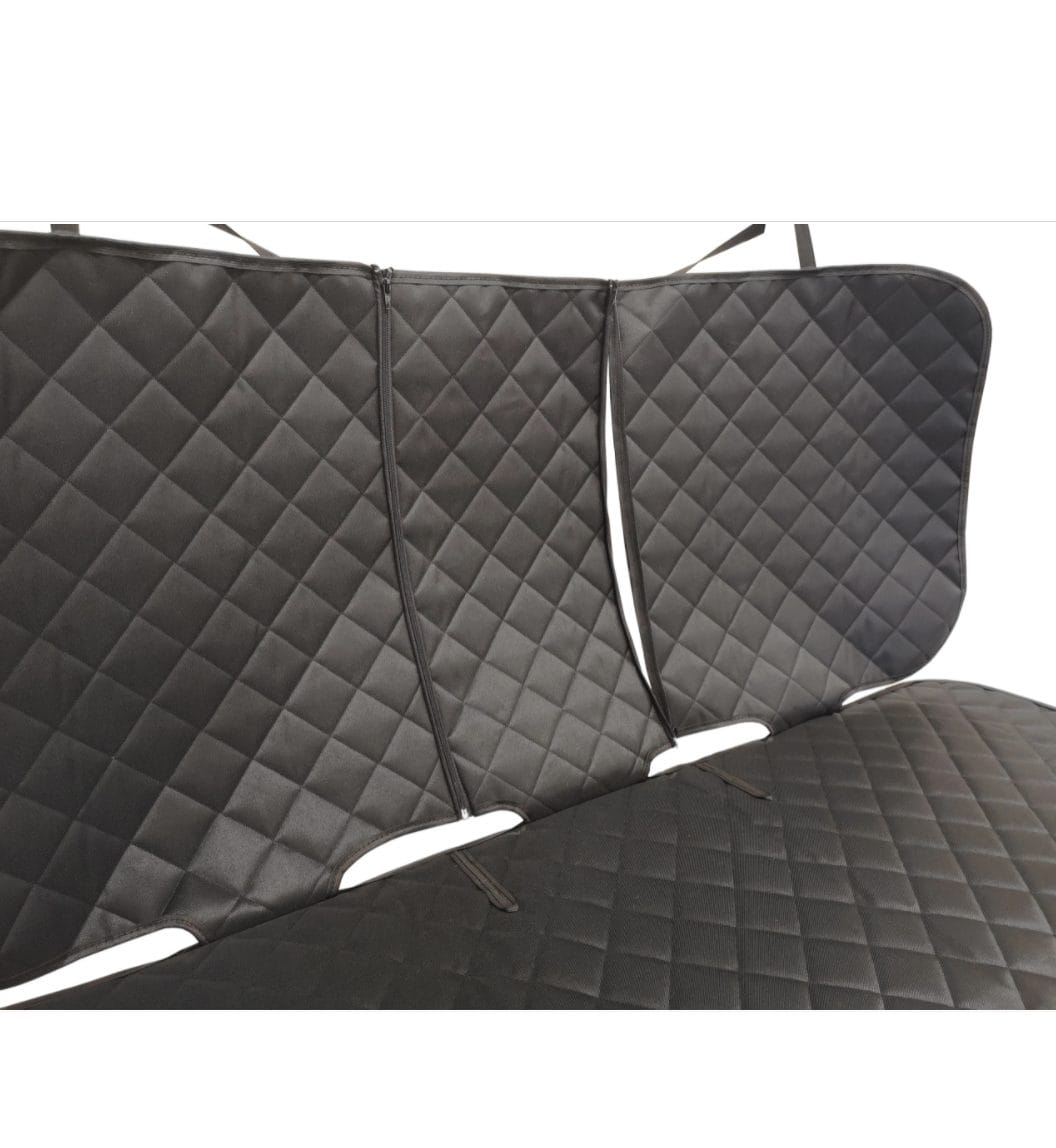 Set 3 protectii auto, matlasate,universale, negre, lavabile, impermeabile, protectie bancheta cu decupare cotiera,spatar scaun si protectie scaune fata, Metru Patrat