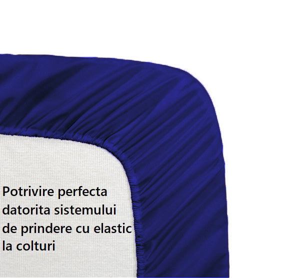 Cearceaf de pat cu elastic, bumbac natural 100%, bleumaren - MetruPatrat.ro