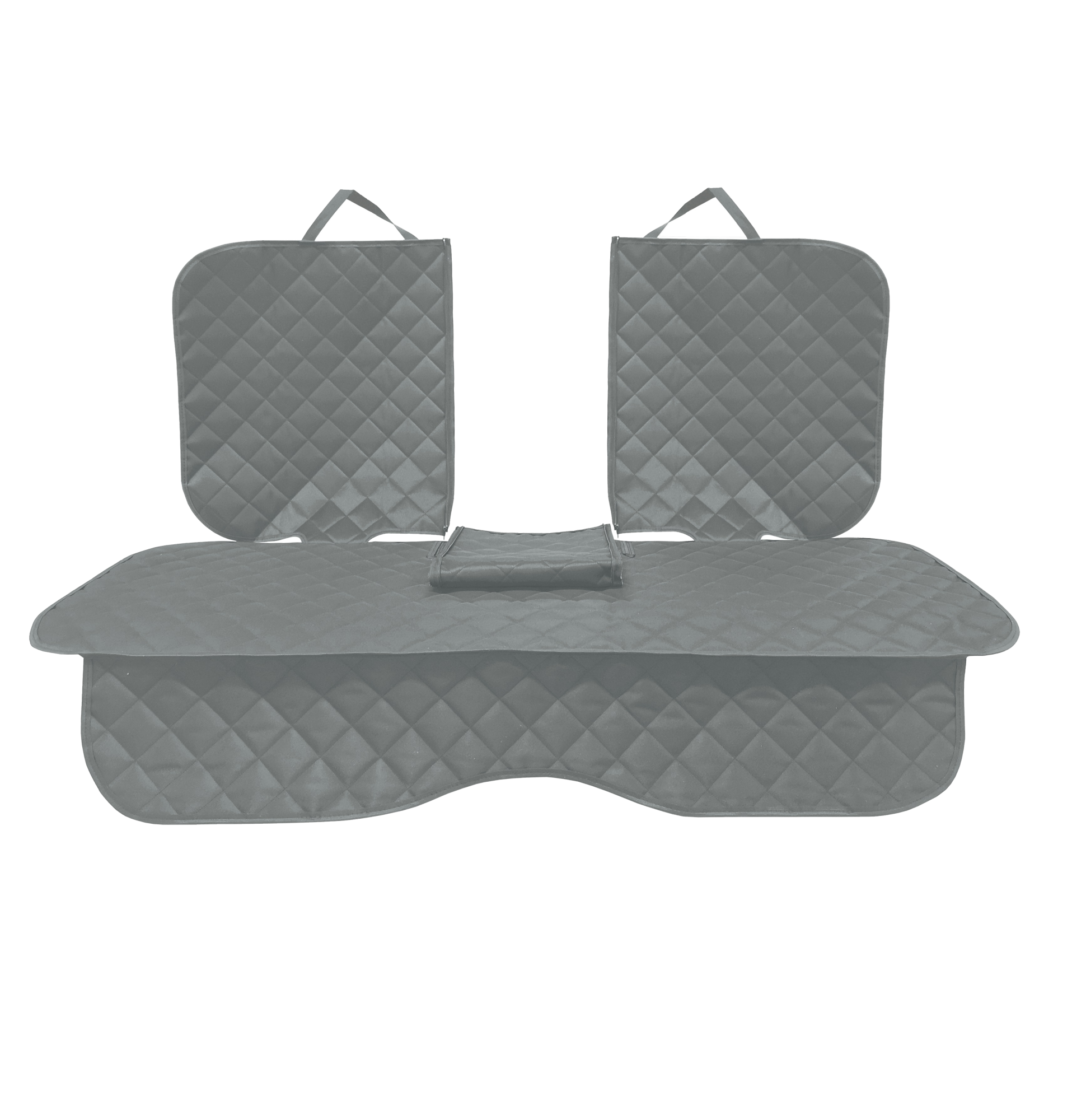 Set 3 protectii auto, matlasate,universale, gri, lavabile, impermeabile, protectie bancheta cu decupare cotiera  si 2 protectii scaune fata, Metru Patrat - MetruPatrat.ro