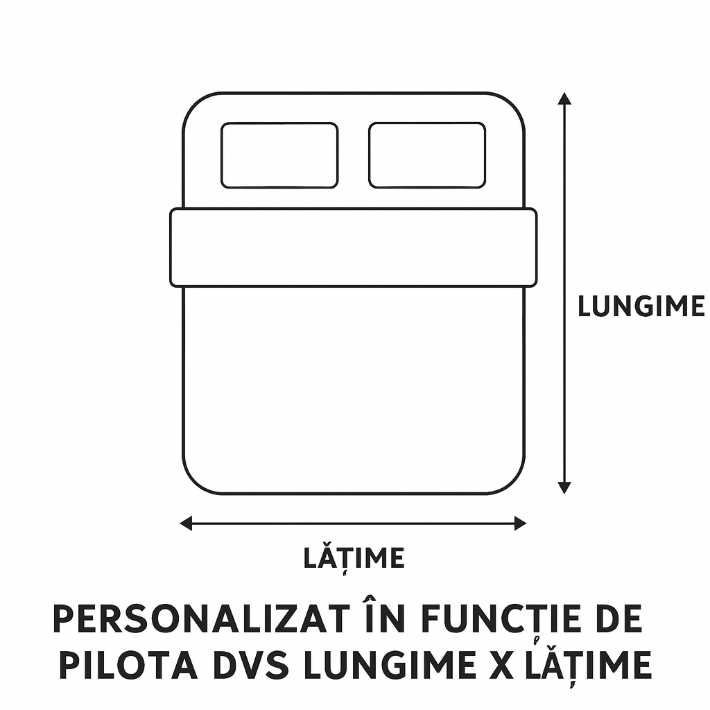 Husa pentru pilota din Damasc Premium, Alb Imaculat, Dungi Late, Bumbac 100%, Grosime 180 grame/m², Metru Patrat - MetruPatrat.ro