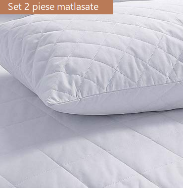 Set 2 piese, husa de protectie saltea si husa perna, cu fermoar, matlasate, Metru Patrat - MetruPatrat.ro