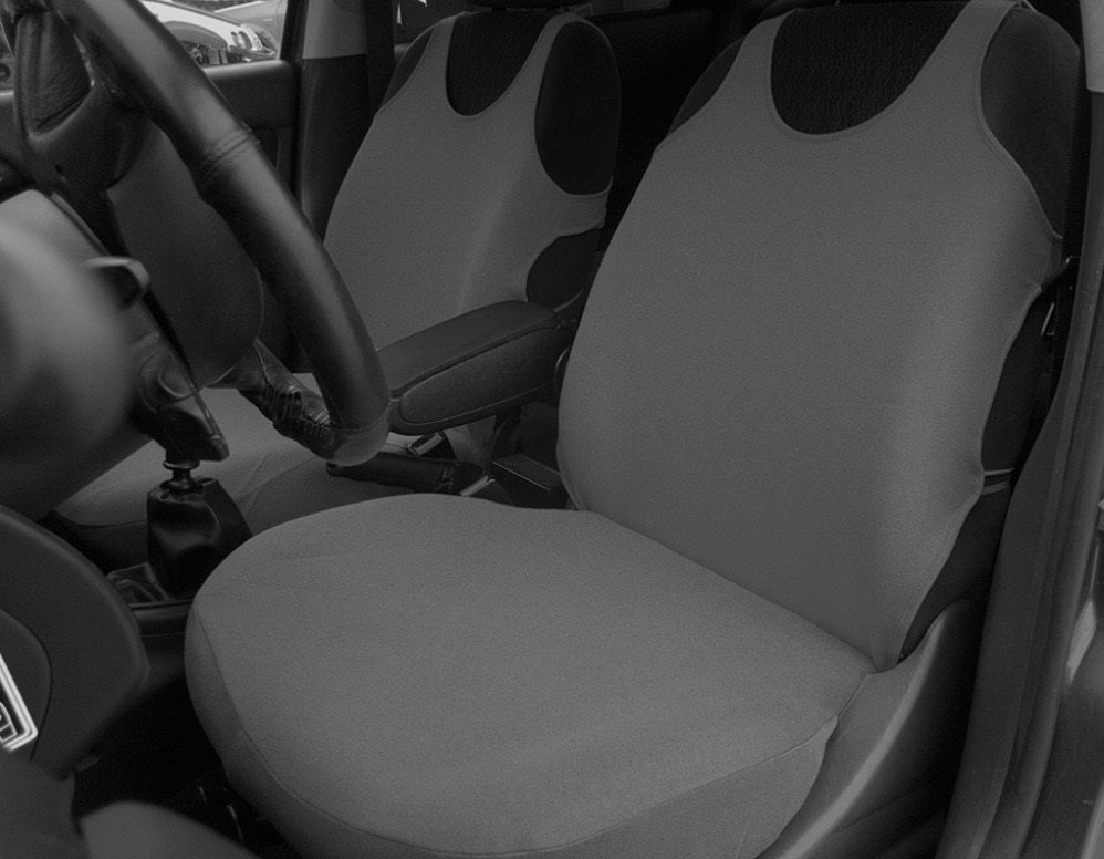 Set 2 huse auto tip maieu, din bumbac, universale, gri inchis pok