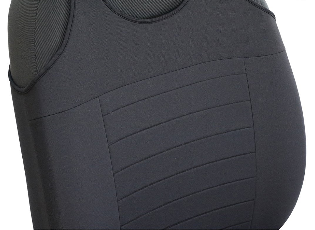 Set 2 huse auto universale tip maieu, din textil tapiterie, trend line, gri pok