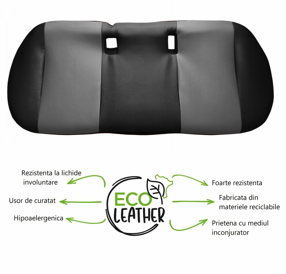 Protectie sezut bancheta Dacia Duster 2010-2018, din piele ecologica, neagru - gri, impermeabila, lavabila, Metru Patrat 5024 - MetruPatrat.ro