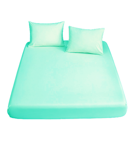 Cearceaf de pat cu elastic, bumbac natural 100%, turcoaz - MetruPatrat.ro