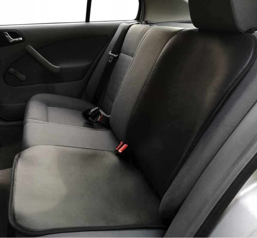 Set 2 protectii auto, scoica bebe, pentru scaune fata sau bancheta spate, din piele ecologica, lavabile, model universal, negre 2x20201