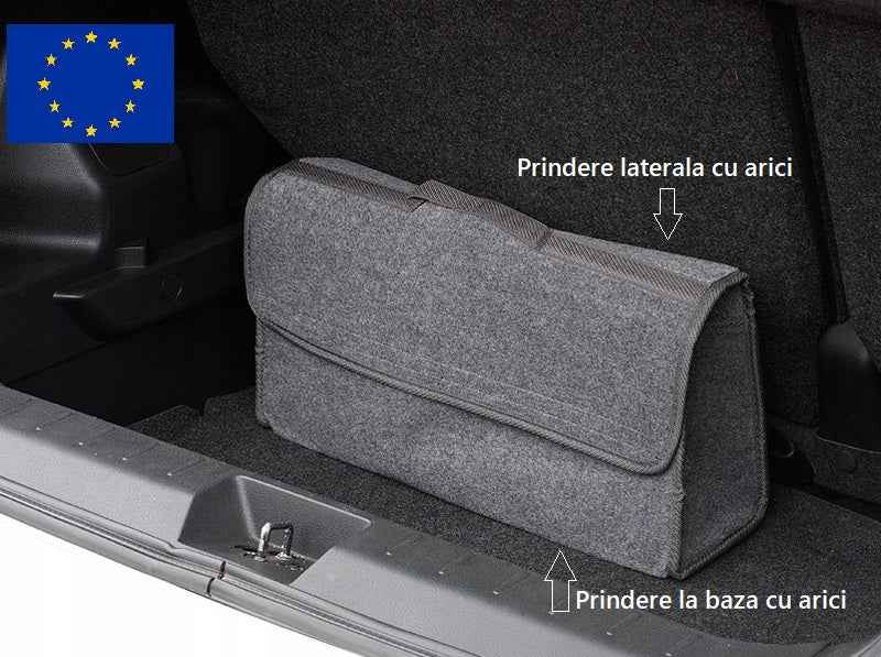Organizator auto universal pentru portbagaj, prevazut cu banda arici pentru fixare usoara, produs de calitate fabricat in Europa, marimea L 20100