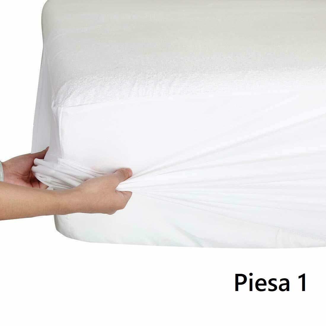 Set 2 piese impermeabile, compus din husa de protectie impermeabila cu elastic pentru saltea + 1 husa impermeabila pentru perna - MetruPatrat.ro
