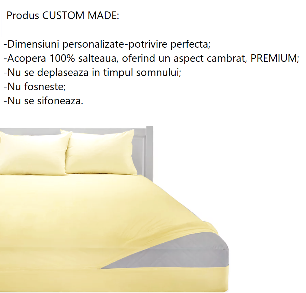 Husa cu fermoar pentru saltea din bumbac 100% natural, de culoare crem, ivory - MetruPatrat.ro