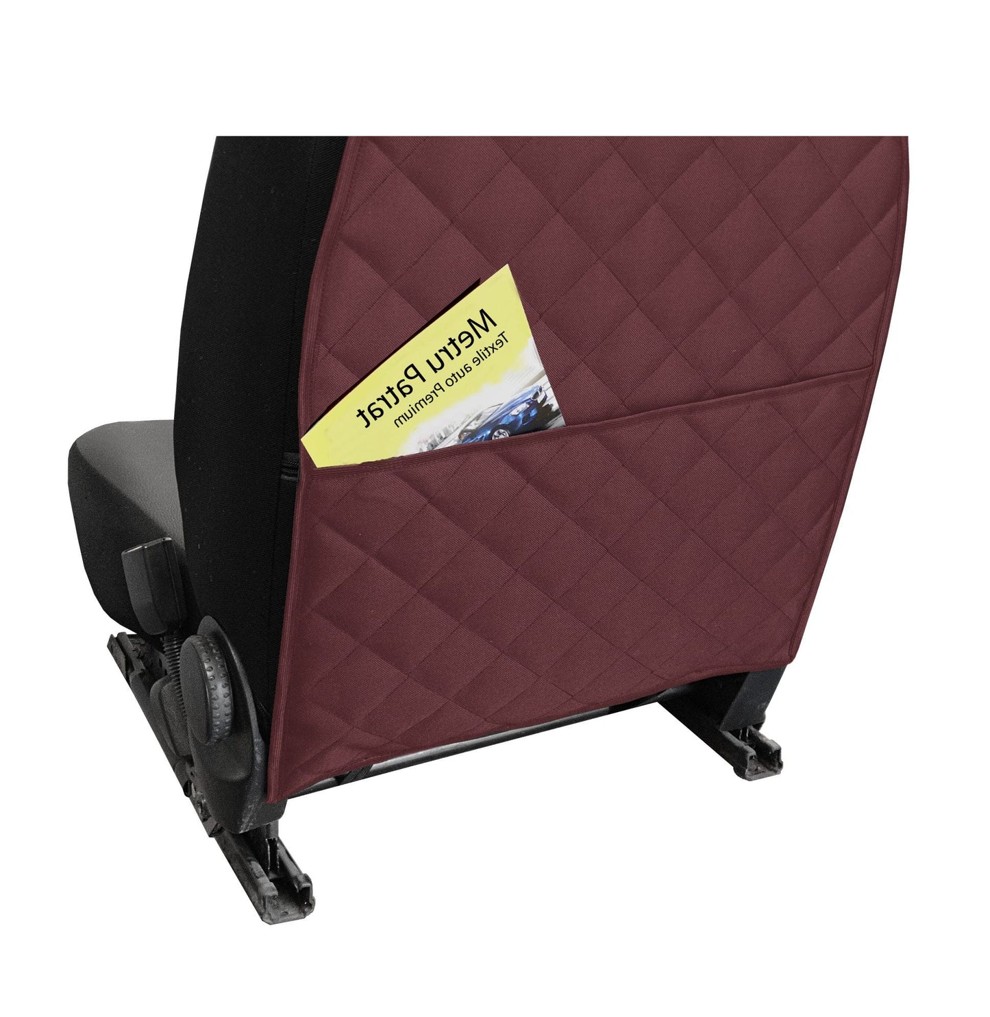 Set doua protectii auto matlasate, universale, pentru spatarul scaunului, cu buzunar organizator, grena, Metru Patrat 2x 5075 - MetruPatrat.ro