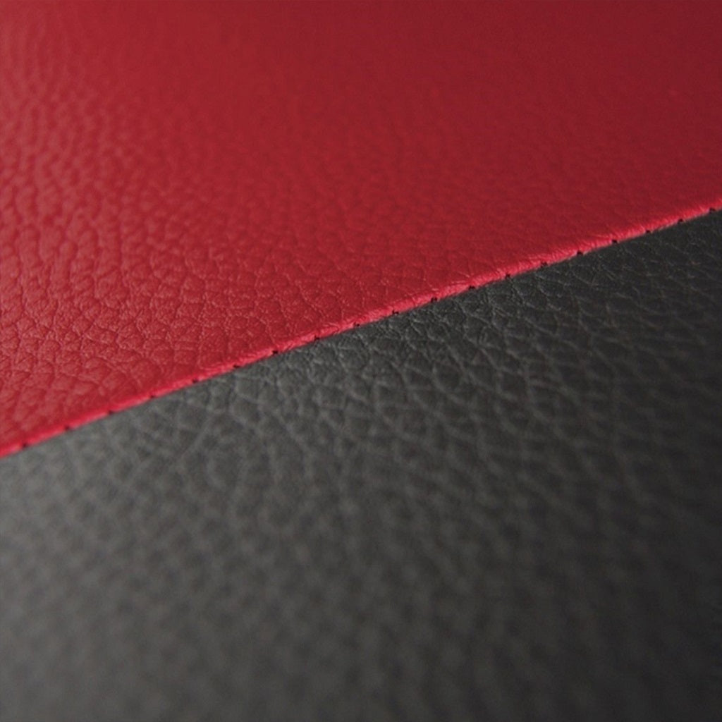 Set huse auto universale , 9 bucati , din pele ecologica , din gama X line , de culoare negru cu rosu AH215R