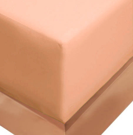 Cearceaf de pat cu elastic, bumbac natural 100%, somon - MetruPatrat.ro