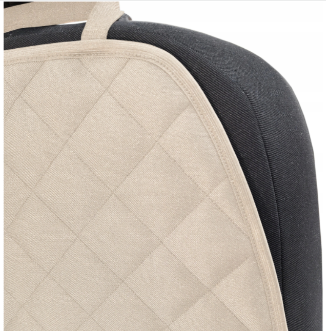 Set 2 huse de protectie scaune auto, universale - protectie spatar scaun fata matlasata si protectie matlasata pentru scaun auto, scoica bebe, crem