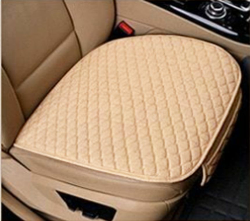 Set 2 protectii scaune auto, universale, matlasate, crem, lavabile, impermeabile - protectie sezut scaun sau bancheta si protectie spatar scaun