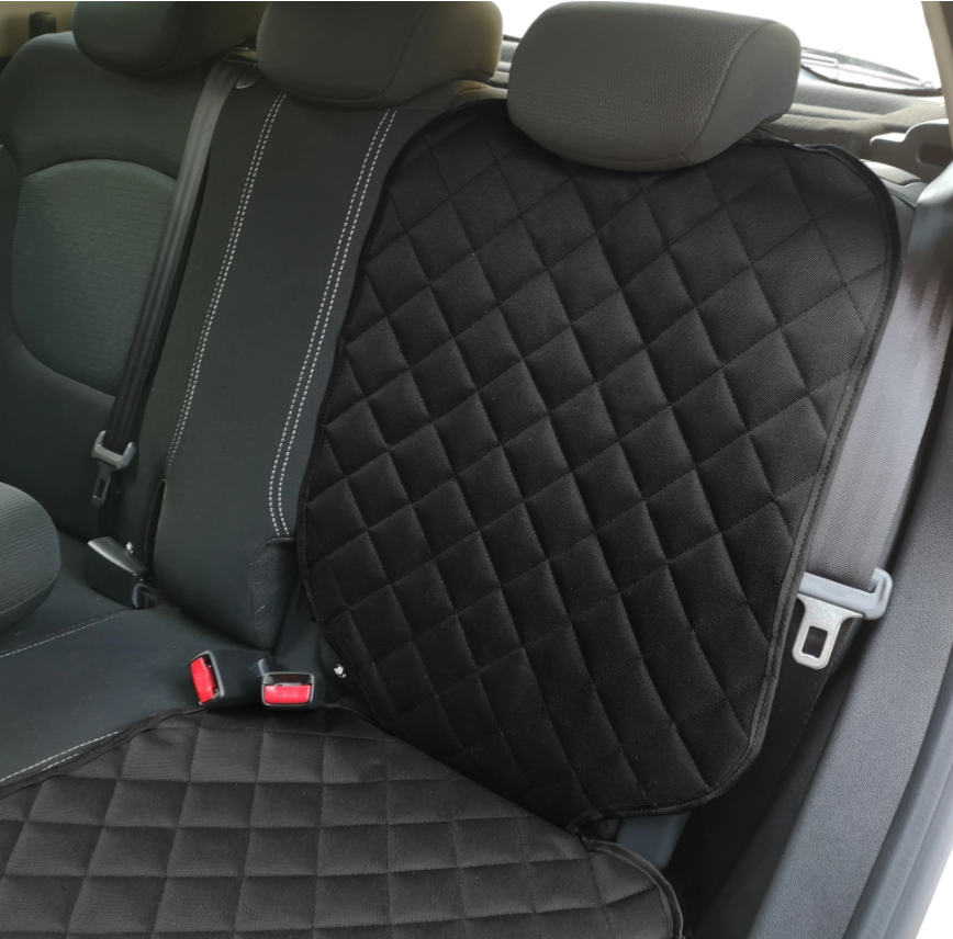 Set 2 huse de protectie scaune auto, universale - protectie spatar scaun fata matlasata si protectie matlasata pentru scaun auto, scoica bebe