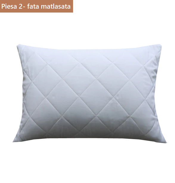 Set 2 piese, husa de protectie saltea si husa perna, cu fermoar, matlasate, Metru Patrat - MetruPatrat.ro