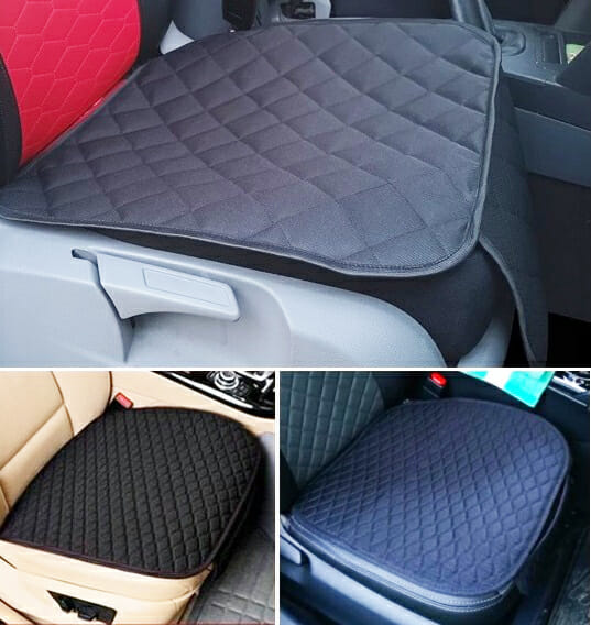 Set 2 protectii auto matlasate, universale, lavabile, gri, protectie sezut scaun sau bancheta si protectie spatar scaun, Metru Patrat