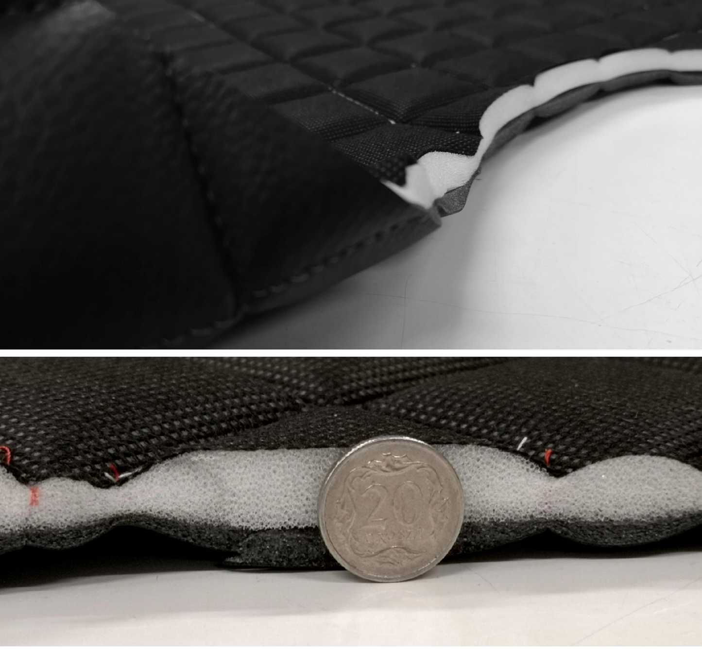 Protectie scaun auto copii, scoica bebe, neagra, din piele ecologica matlasata, lavabila, impermeabila