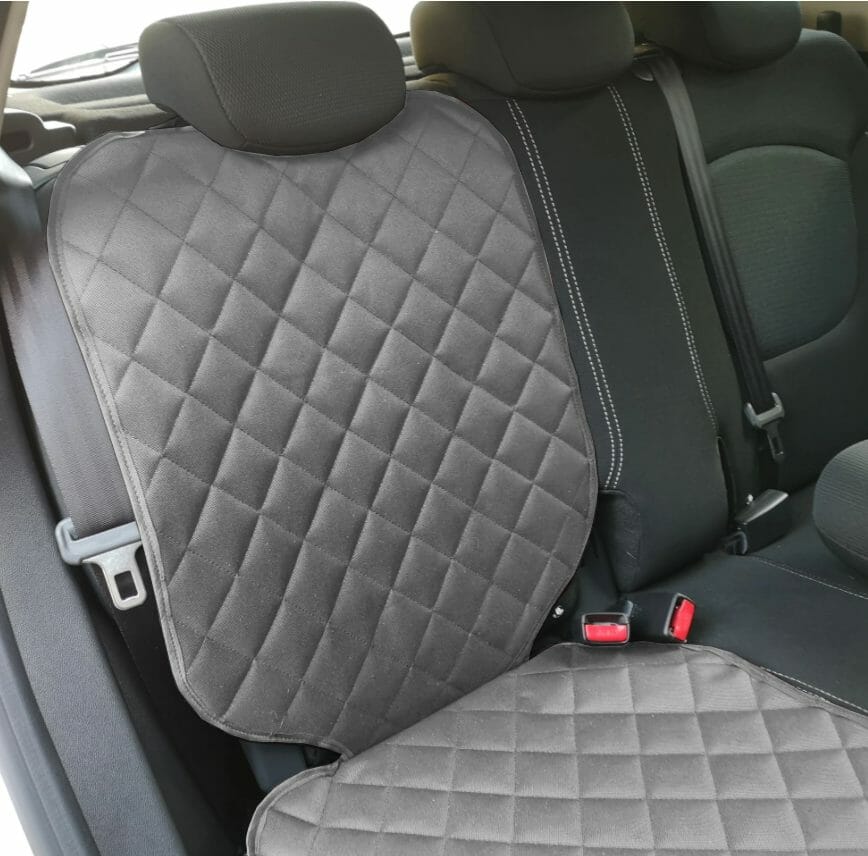 Set 2 protectii auto matlasate, universale, lavabile, gri, protectie scaun sau bancheta si protectie spatar scaun cu buzunar organizator, Metru Patrat - MetruPatrat.ro